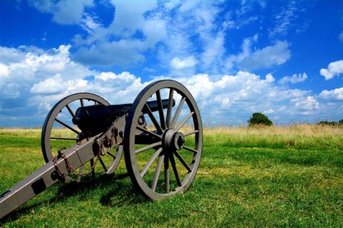 cannon on battlefield