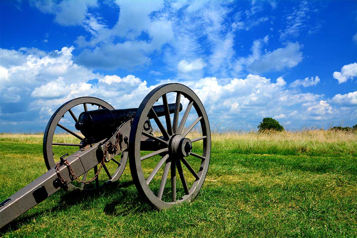 cannon on battlefield