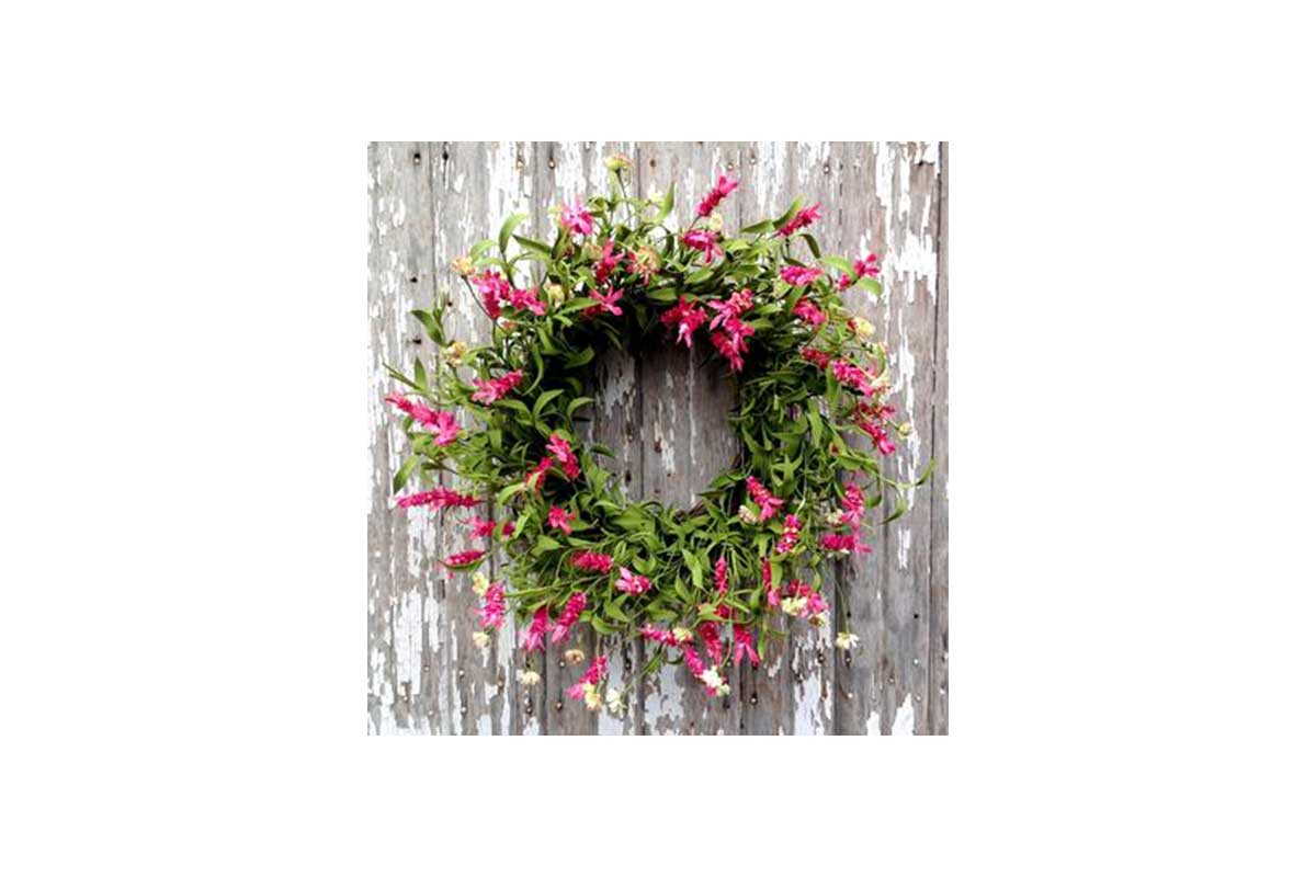 pink flower wreath
