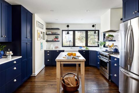blue kitchen