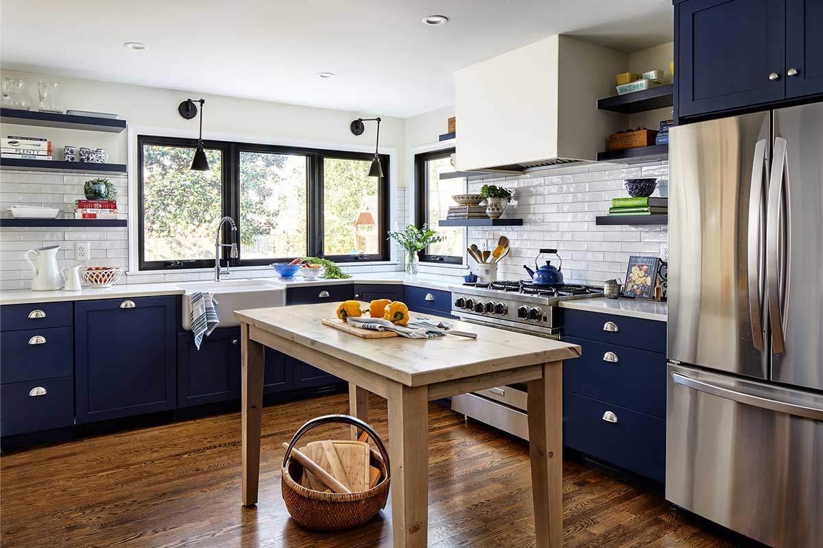 blue kitchen