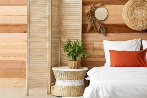 bedroom with room divider