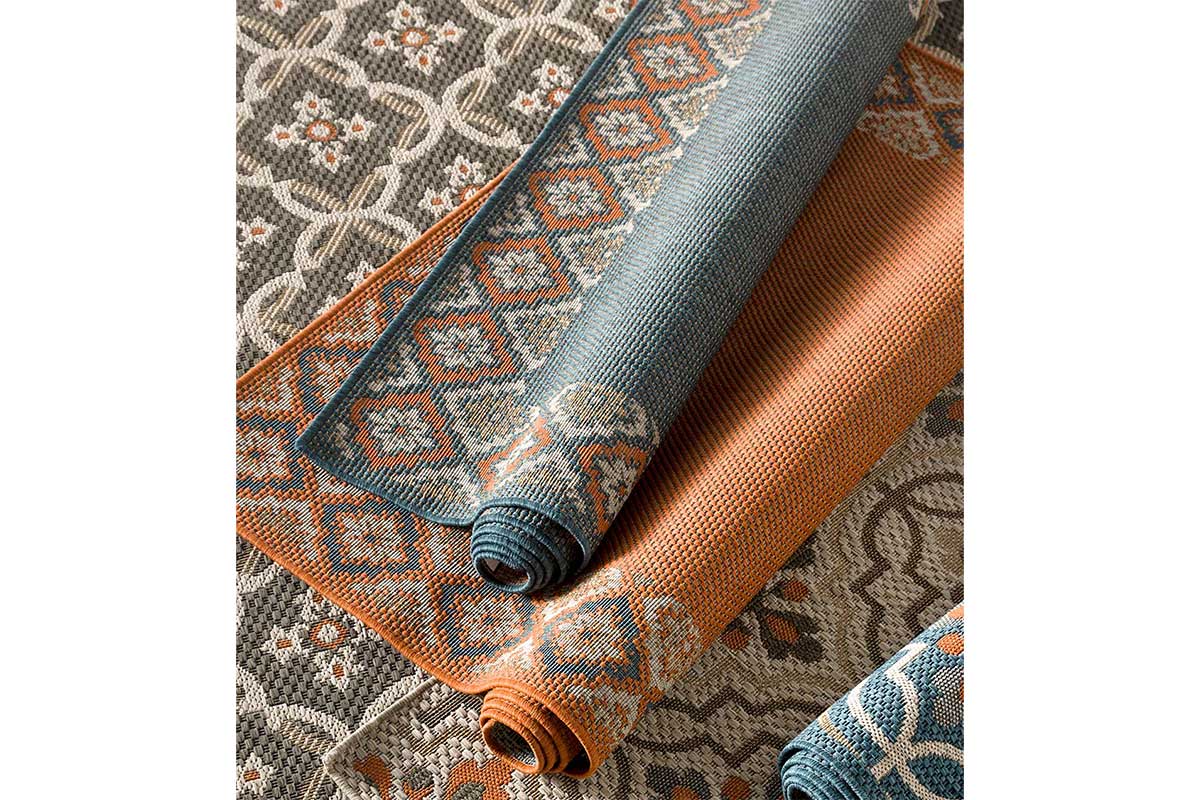 blue and orange rugs