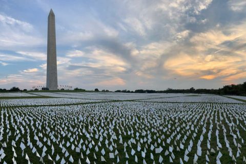 in america flag installation