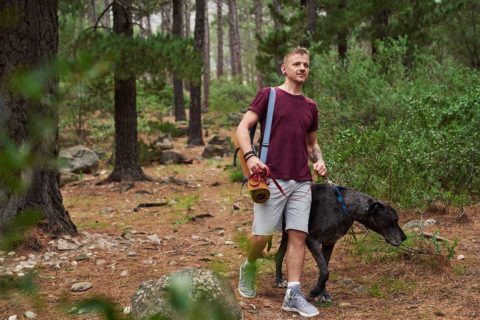 hiking with dog
