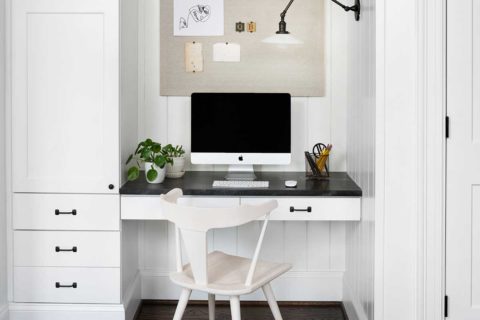desk in kitchen