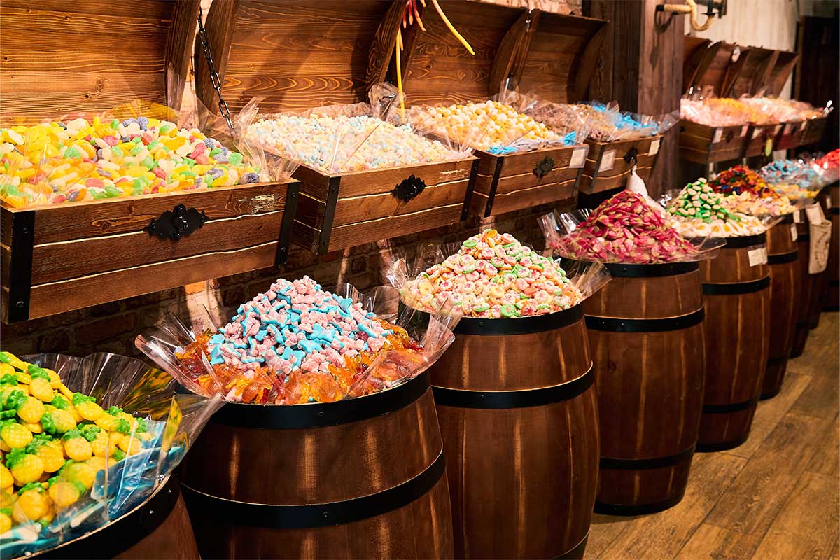 barrels of candy