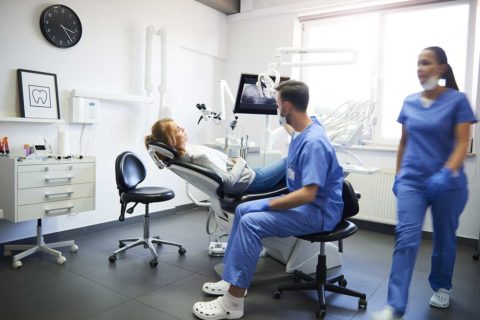 patient at dentist office