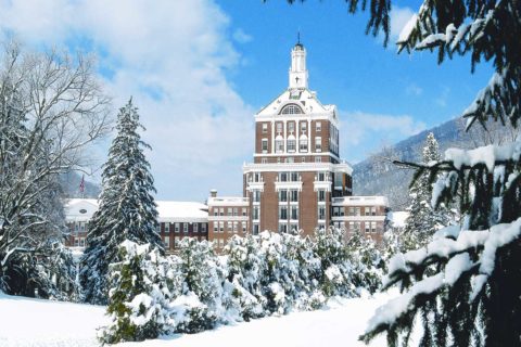 tower in snow