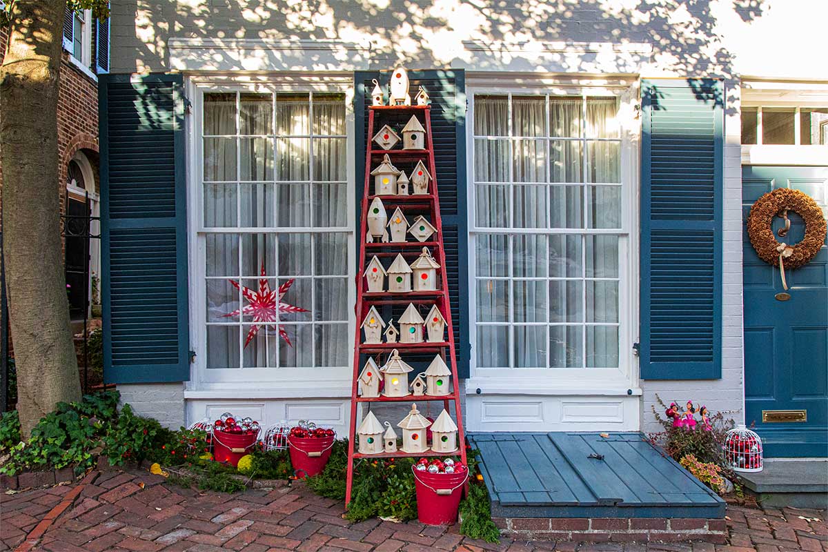 holiday bird house decorations