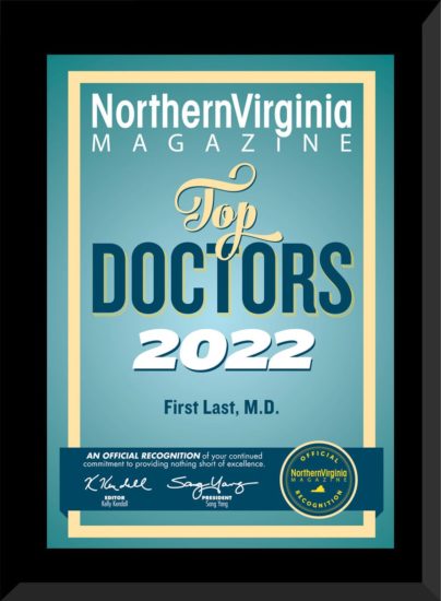 2022 top doctors plaque