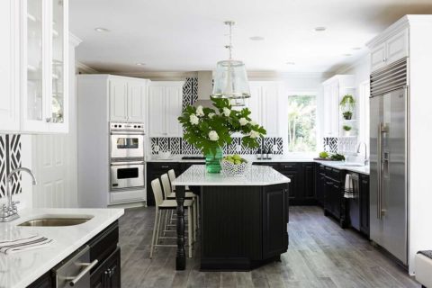 black and white kitchen