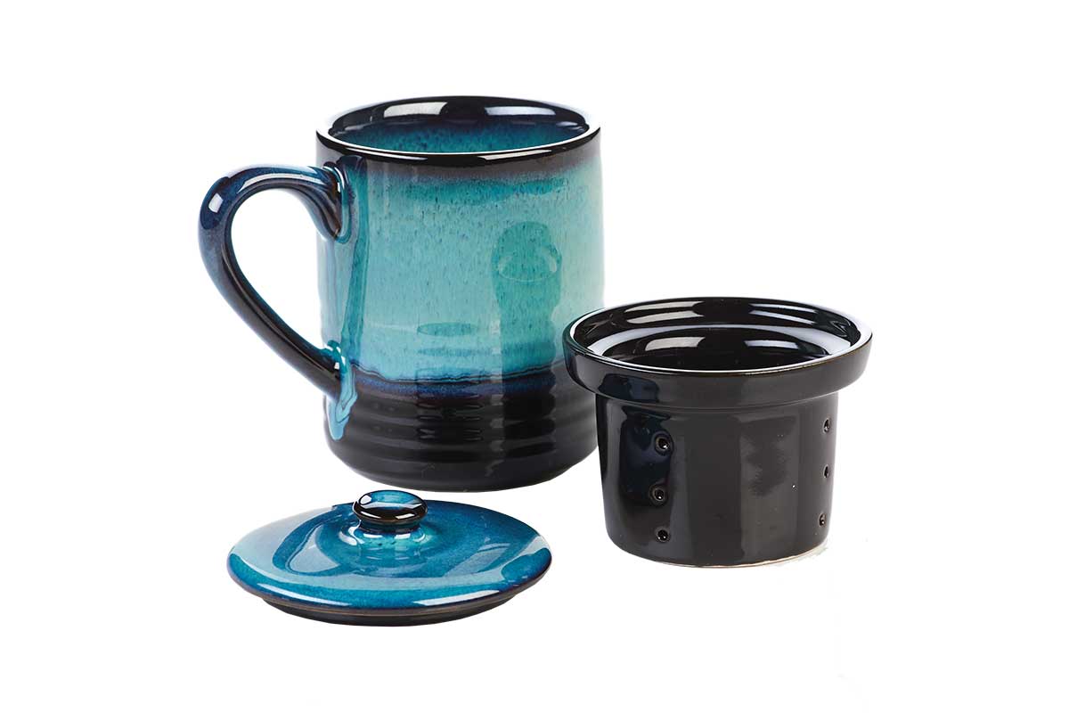 blue tea mug
