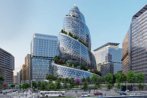 a rendering of Amazon's headquarters in Arlington