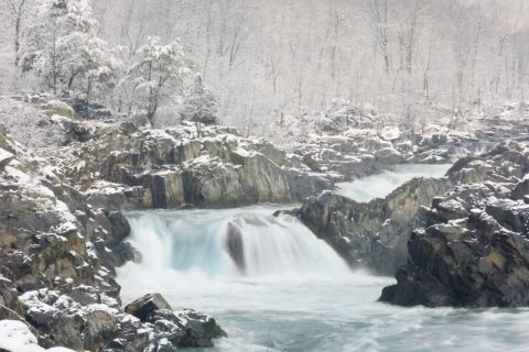 great falls national park winter