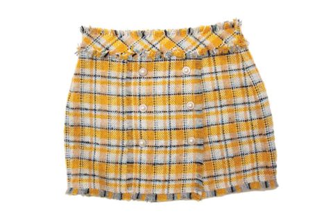yellow tweed skirt