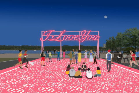 i love you art installment