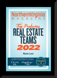 2022 top producing real estate team plaque