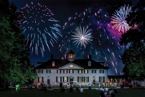 fireworks over mount vernon