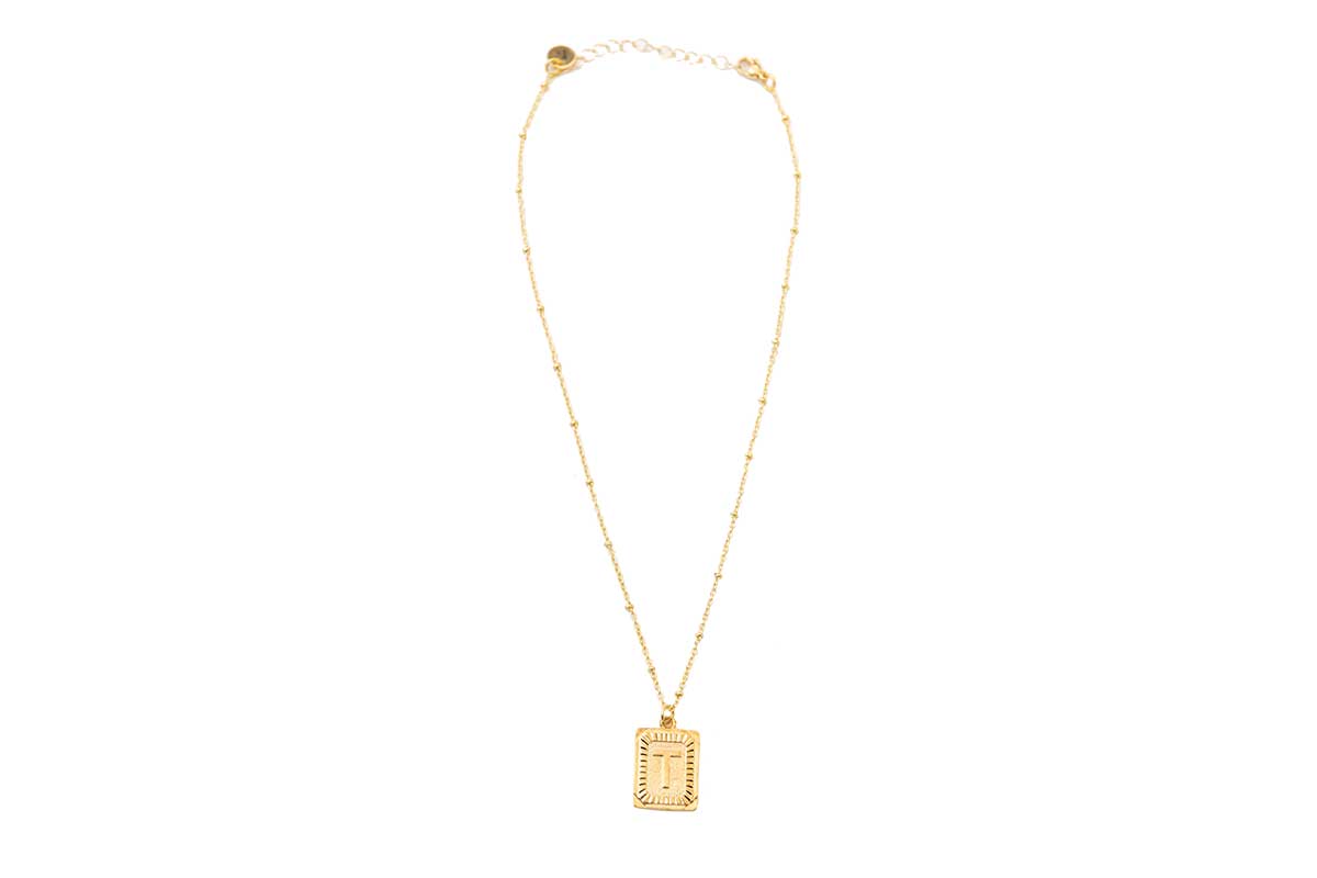 gold initial necklace