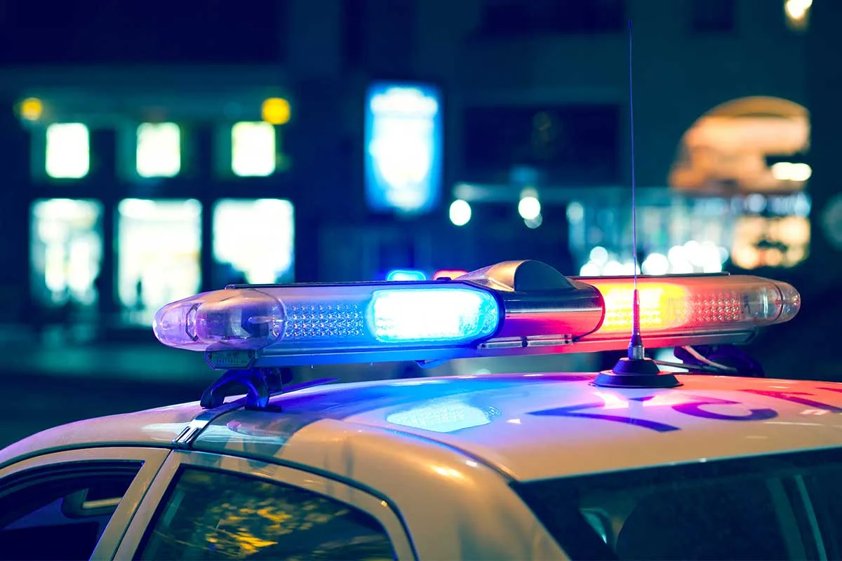 police car with lights on