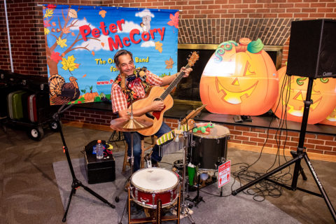musician singing at rcc halloween event