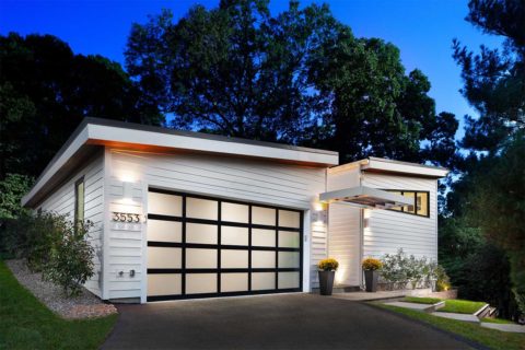white arlington house with black accents