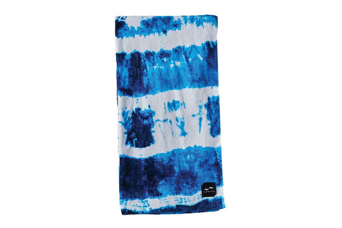 blue tie dye towel
