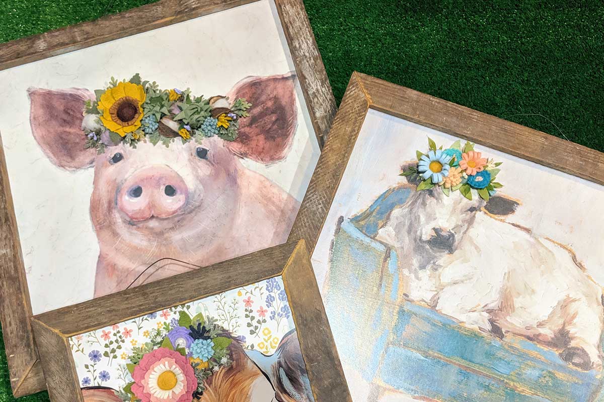 pig and cow paintings