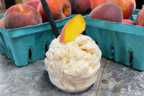 Peach ice cream and peaches, Peach Fuzztival at Great Country Farms