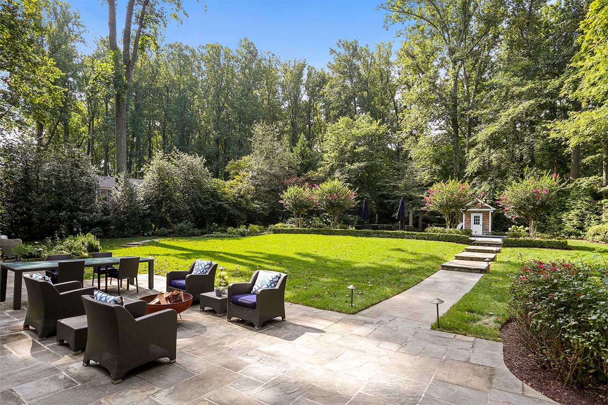 landscaped backyard with patio
