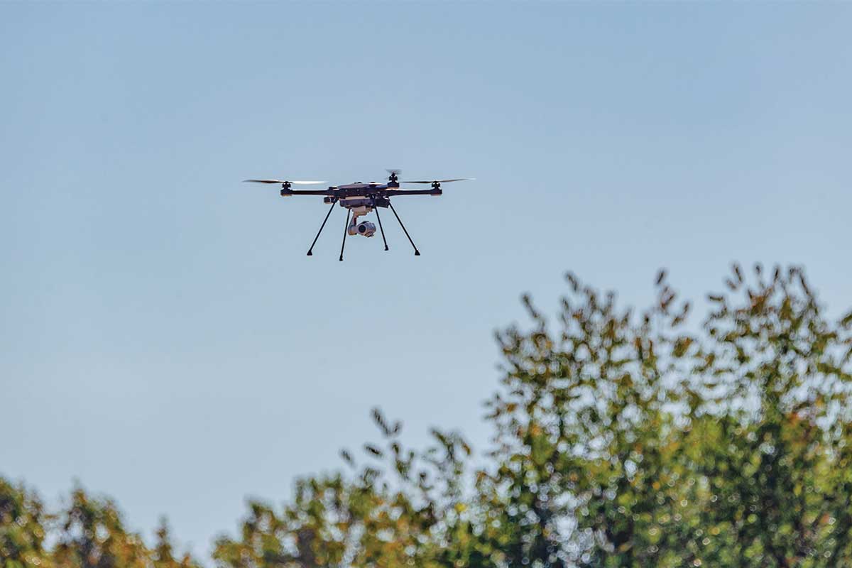 drone flying in sky