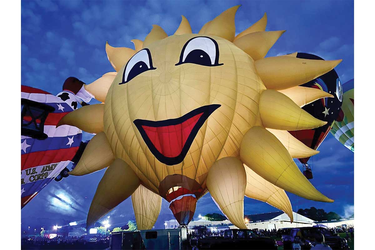 sun hot air balloon