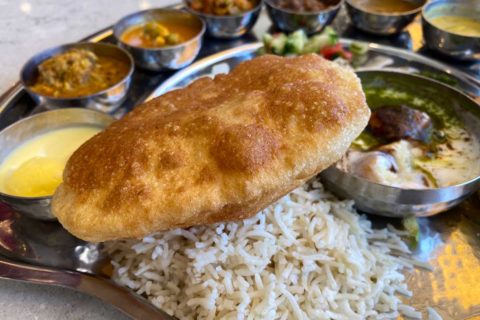 Poori choley thali