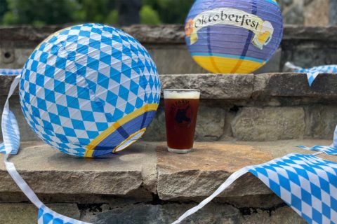 oktoberfest banner and beer
