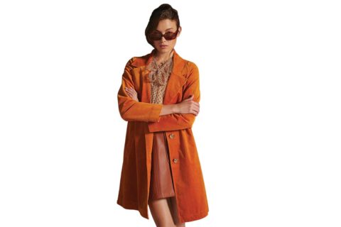 orange corduroy duster