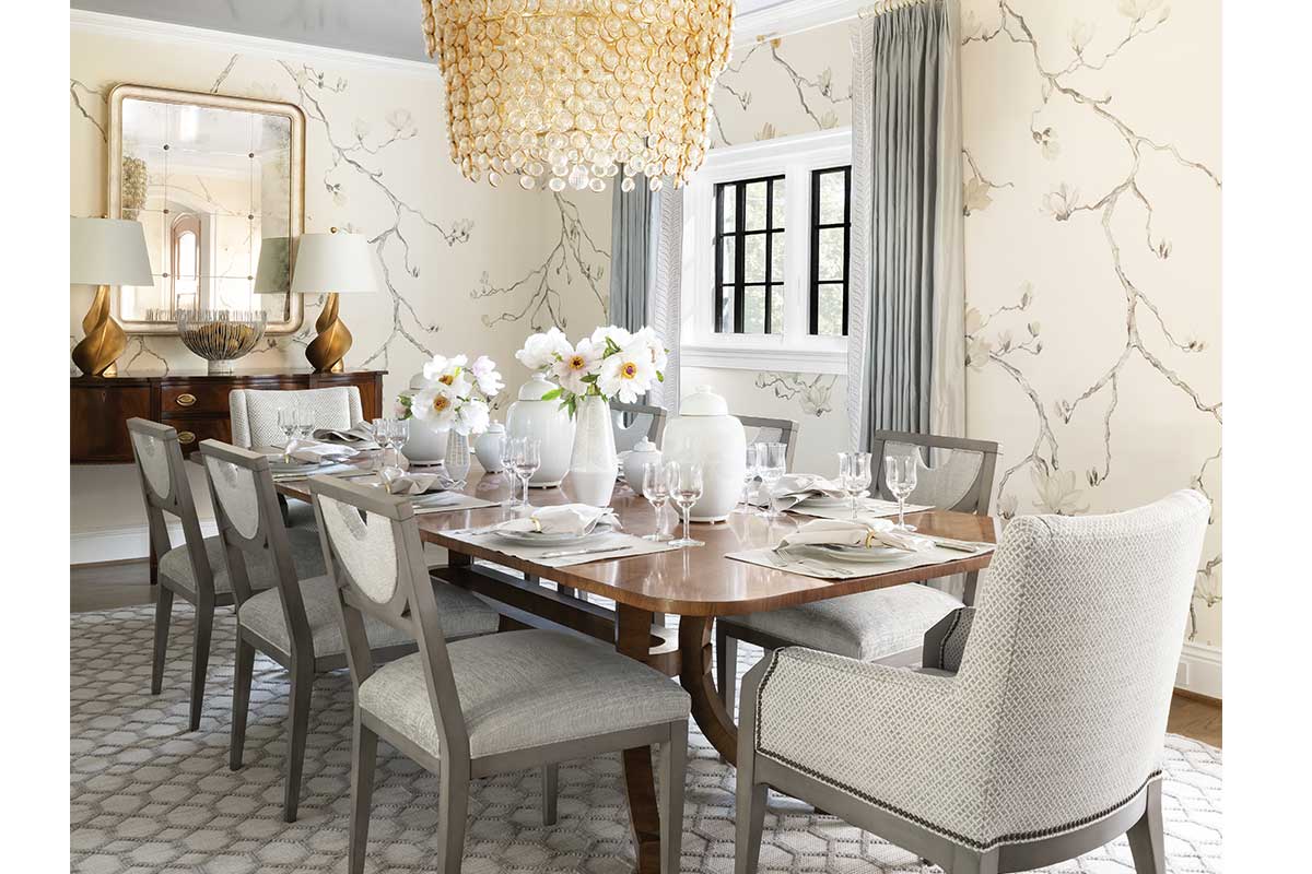 neutral colored dining room