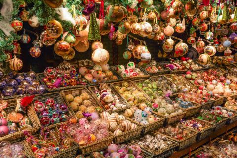 ornaments at holiday market