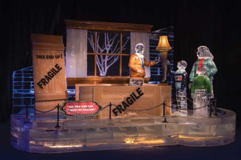 a christmas story ice sculpture
