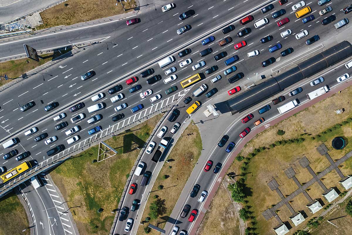 highway with traffic