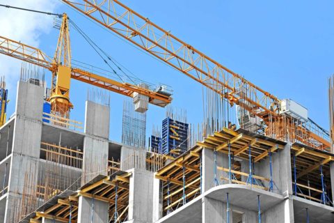 construction site with cranes