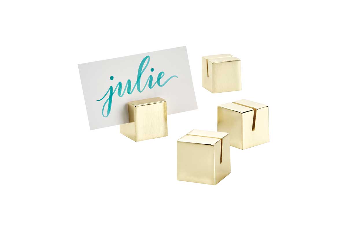 gold placecard holders