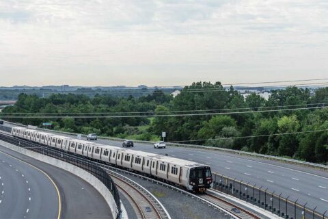 metro car on silver line
