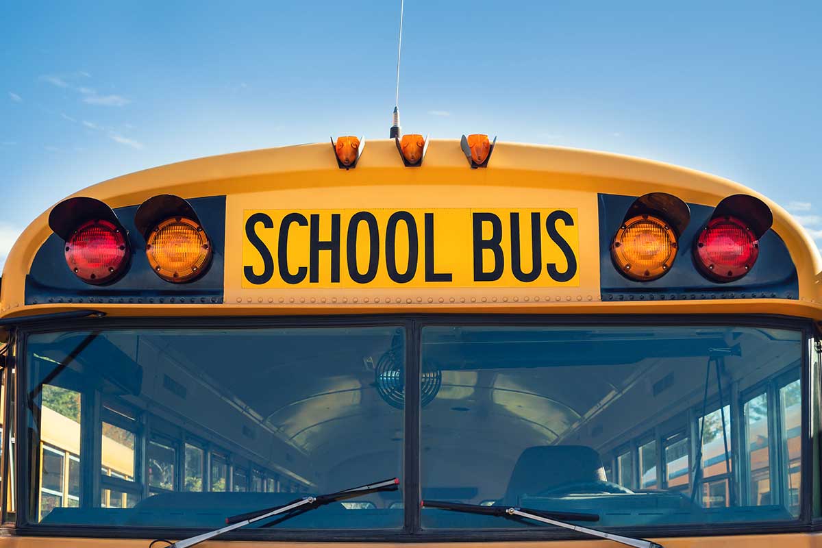 front of a school bus