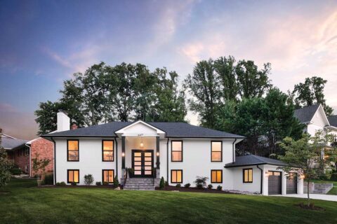 black and white home exterior