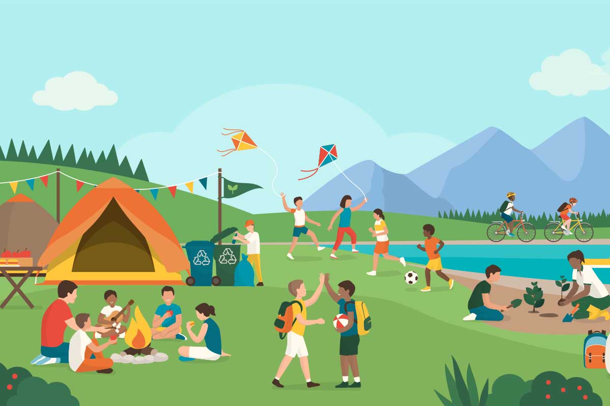 summer camp illustration