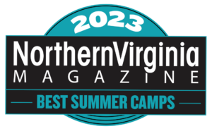 2023 best summer camps badge teal