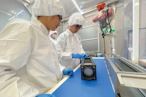 students build a satellite