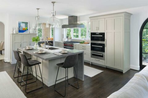 kitchen island with breakfast bar