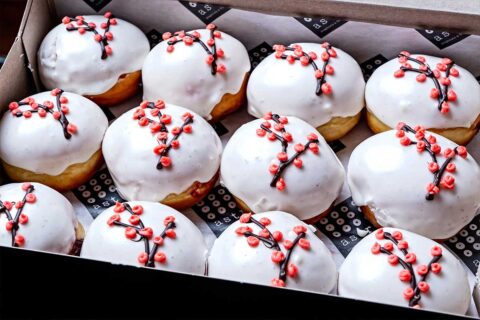 cherry blossom astro doughnuts